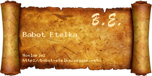 Babot Etelka névjegykártya